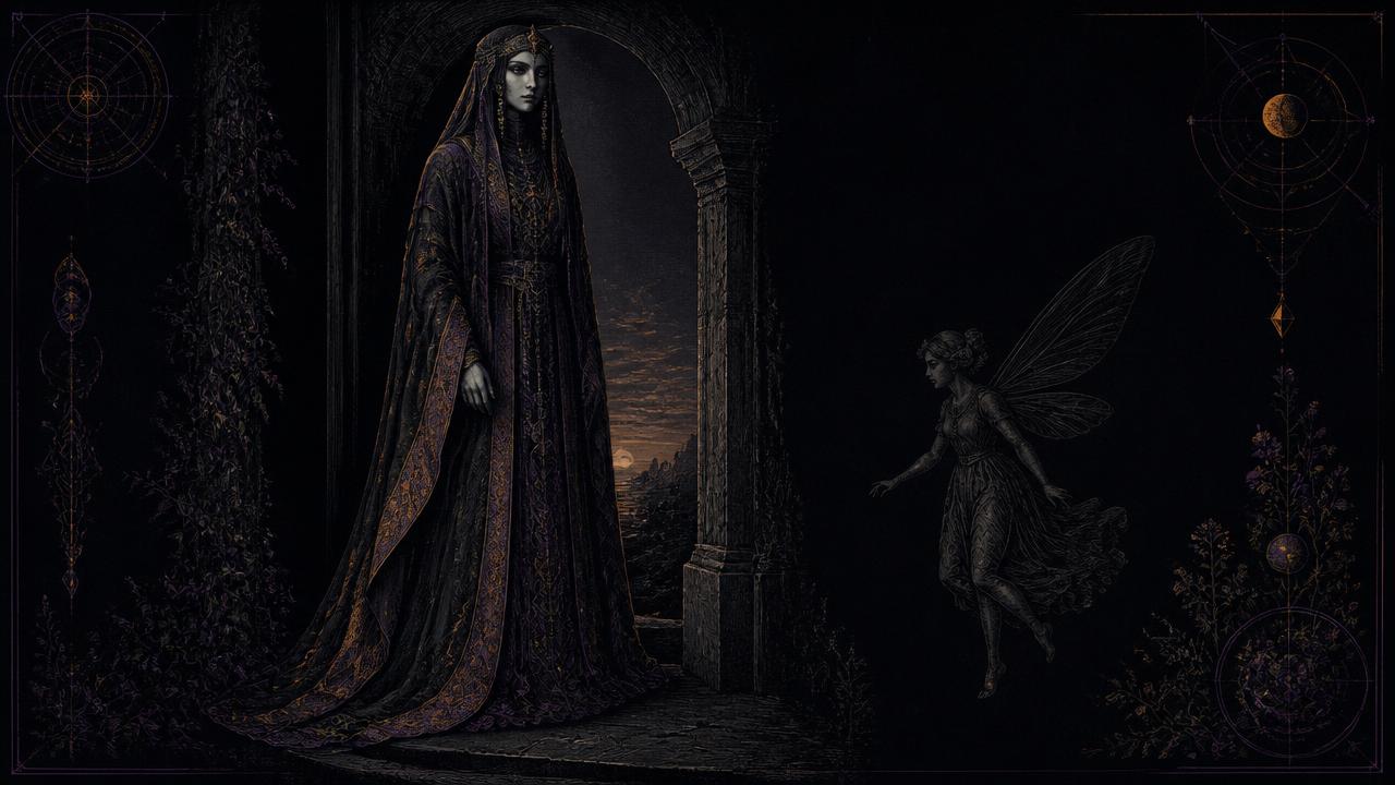 Comparison between the human-sized medieval Otherworld lady and the winged Victorian fairy.